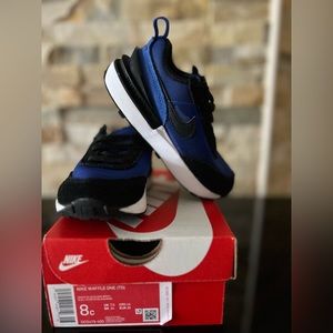 Nike Waffle One (TD). Racer Blue/Black - White Size 8C.